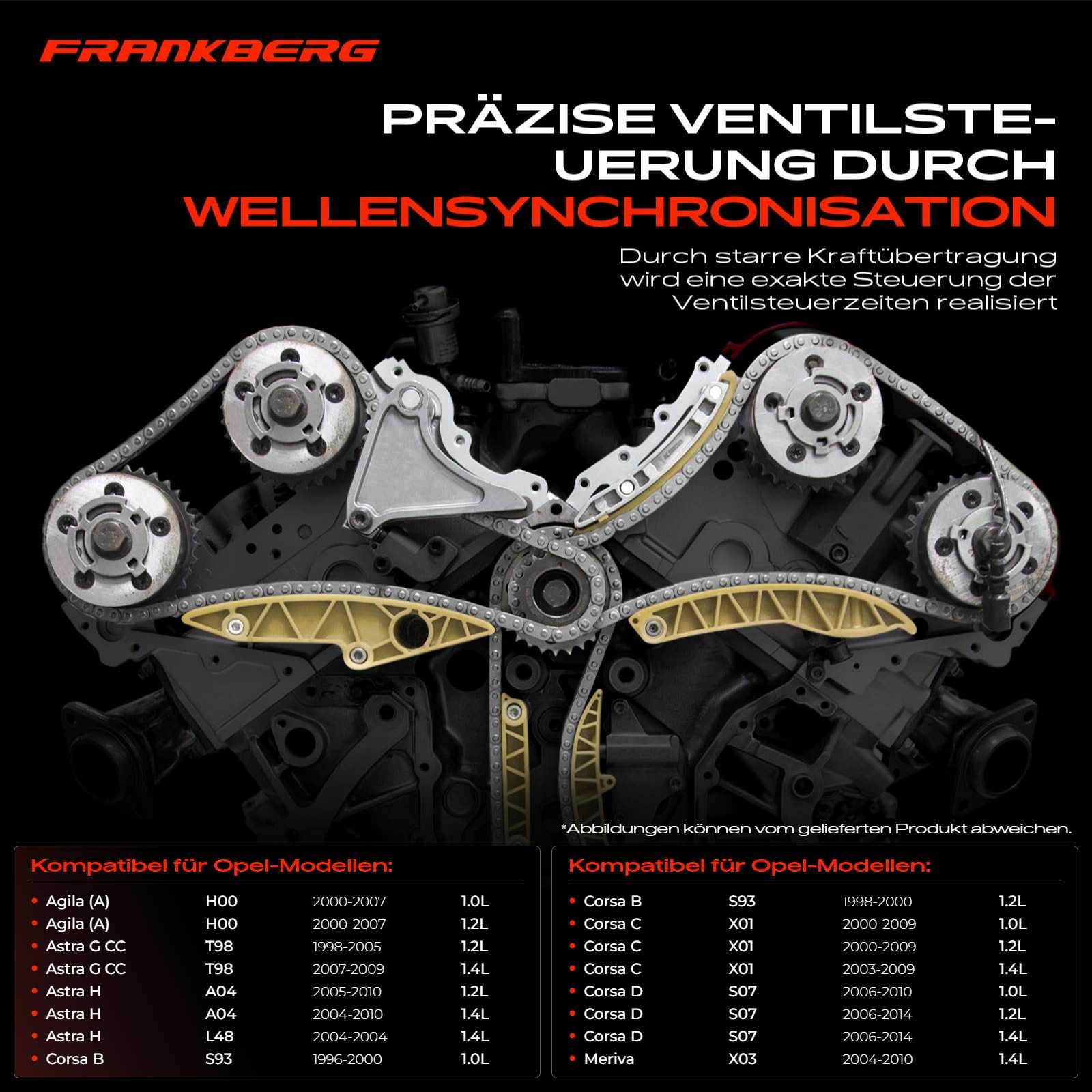 Steuerkettensatz für Agila Astra G Astra H Combo Corsa B Corsa C Corsa D Meriva Tigra 1.0L 1.2L 1.4L Benzin 1996-2014 93191271