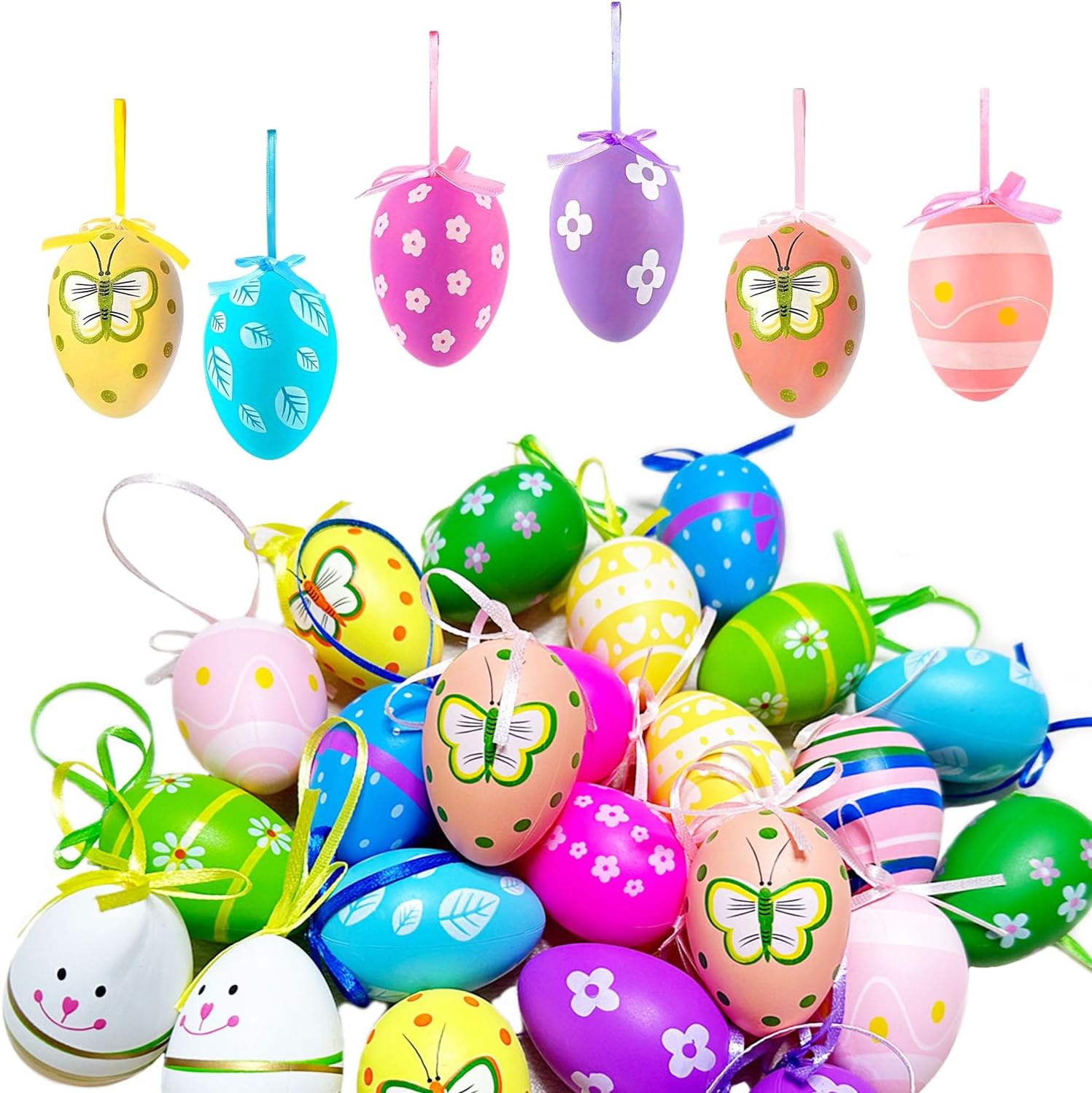 Easter Wooden Eggs Easter Decorations 8 Colors Wood DIY