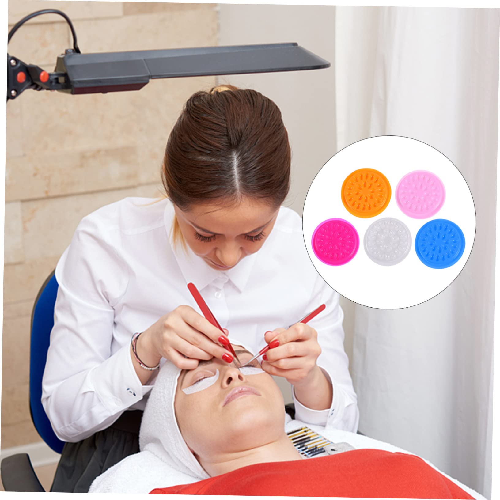 Beavorty 60piezas Para Pestañas Postizas Soporte Para Extensiones De Pestañas Bandeja De Diseño Floral Para Grafting y Aplicaciones De Maquillaje