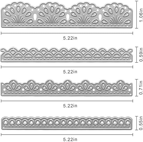 Miniatura 2 de Troqueles de corte de metal, 4 plantillas de decoración de encaje en relieve para álbumes de recortes, álbum de fotos, tarjetas de papel decorativas