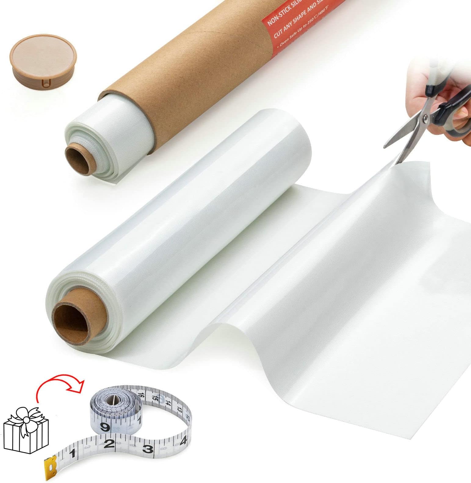 Silicone Baking Mat Roll -16IN x 10FT Non Stick Heat Resistant Food Grade Baking Mats, No Slip Reusable Freeze Dryer Mat,Pastry Mat,Countertop Protector Mat, Washable Oil-Proof Refrigerator Liners