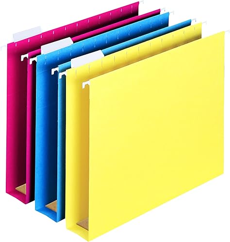 Two Inch Capacity Box Bottom Hanging Folders, Letter, Assorted, 25/Box