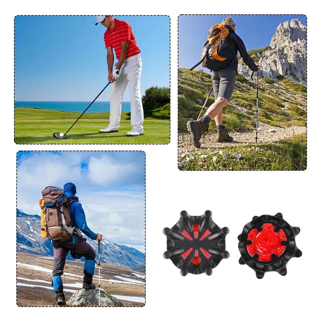 Golf Spikes,Golf Spikes Stollen 10 Stück, Golf Schuh Spikes Ersatz, Anti Rutsch Cricket Spikes, Golfschuh Spikes Schraub Trainingsteile für Golfliebhaber im Freien