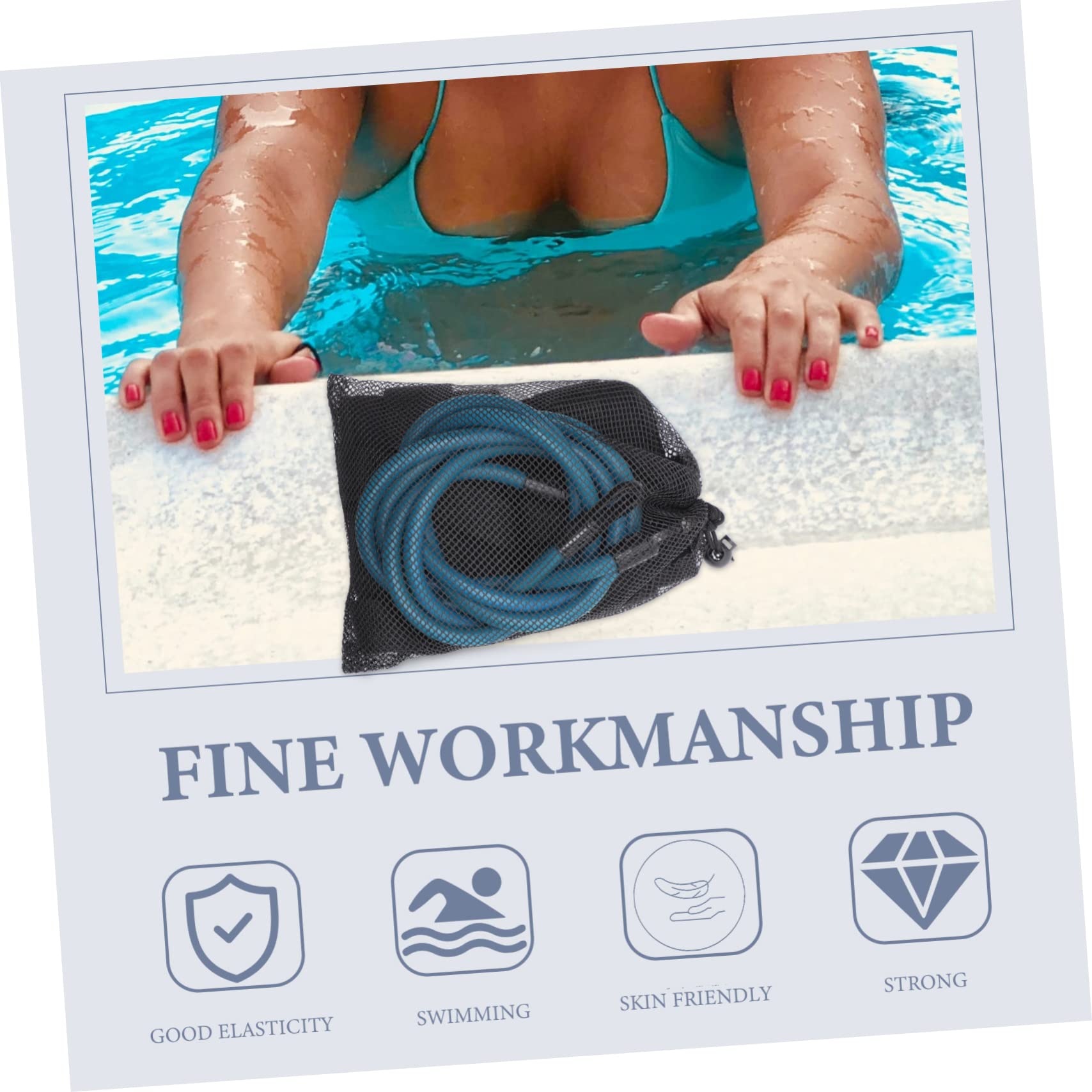 ARTSEWPLY Swimming Accessory Kit 1 Set of Swim Training Belts Elastic Cord for Breaststroke Freestyle Backstroke