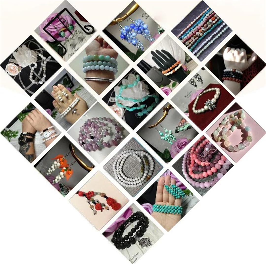 6 cuentas espaciadoras redondas de piedra natural de calcita azul de 8 mm para joyas, collares, pulseras, manualidades