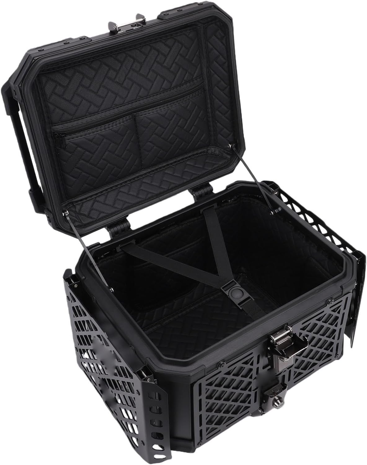 Estink Top Case, 45L Aluminum Alloy Trunk with Anti Theft Lock System and Fold Out Table Universal Fit for Most Bikes