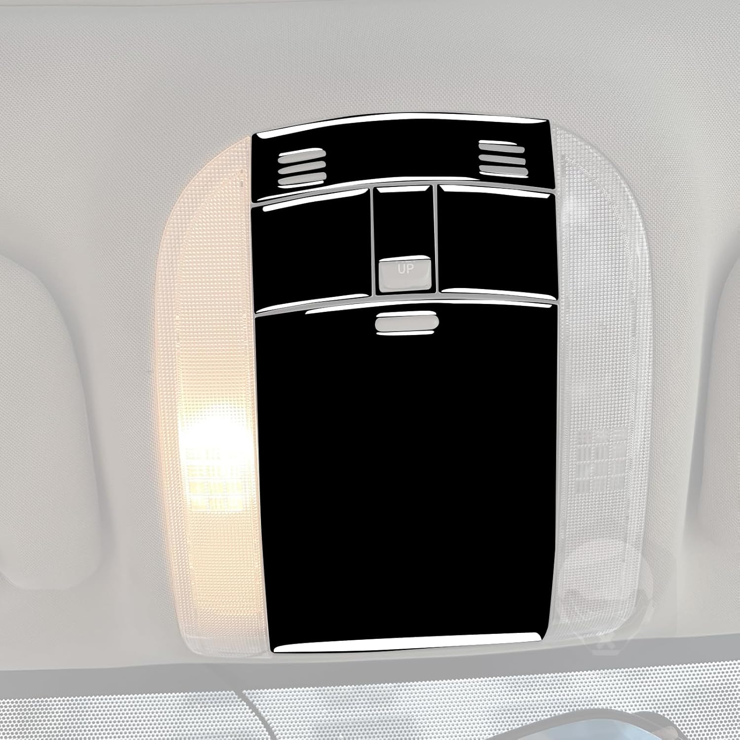 Glossy Bright Piano Black Car Front Reading Light Panel Slide Open/TILT UP Control Switch Sticker Interior Trim Compatible with Toyota Corolla 2009 2010 2011 2012 2013 Auto Trim Accessories