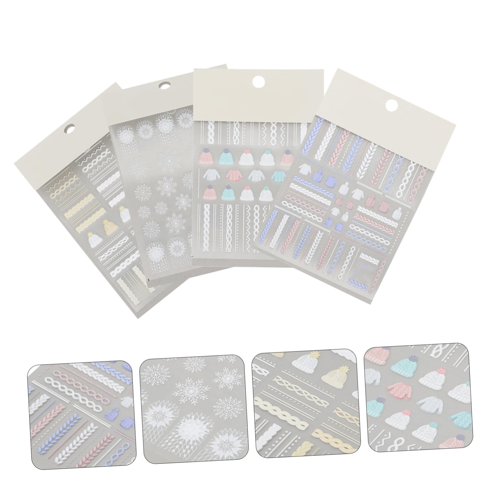 Housoutil 12sets Adesivi Unghie Natalizi Decorazioni Per Nail Art Adesivi Random Per e Unghie