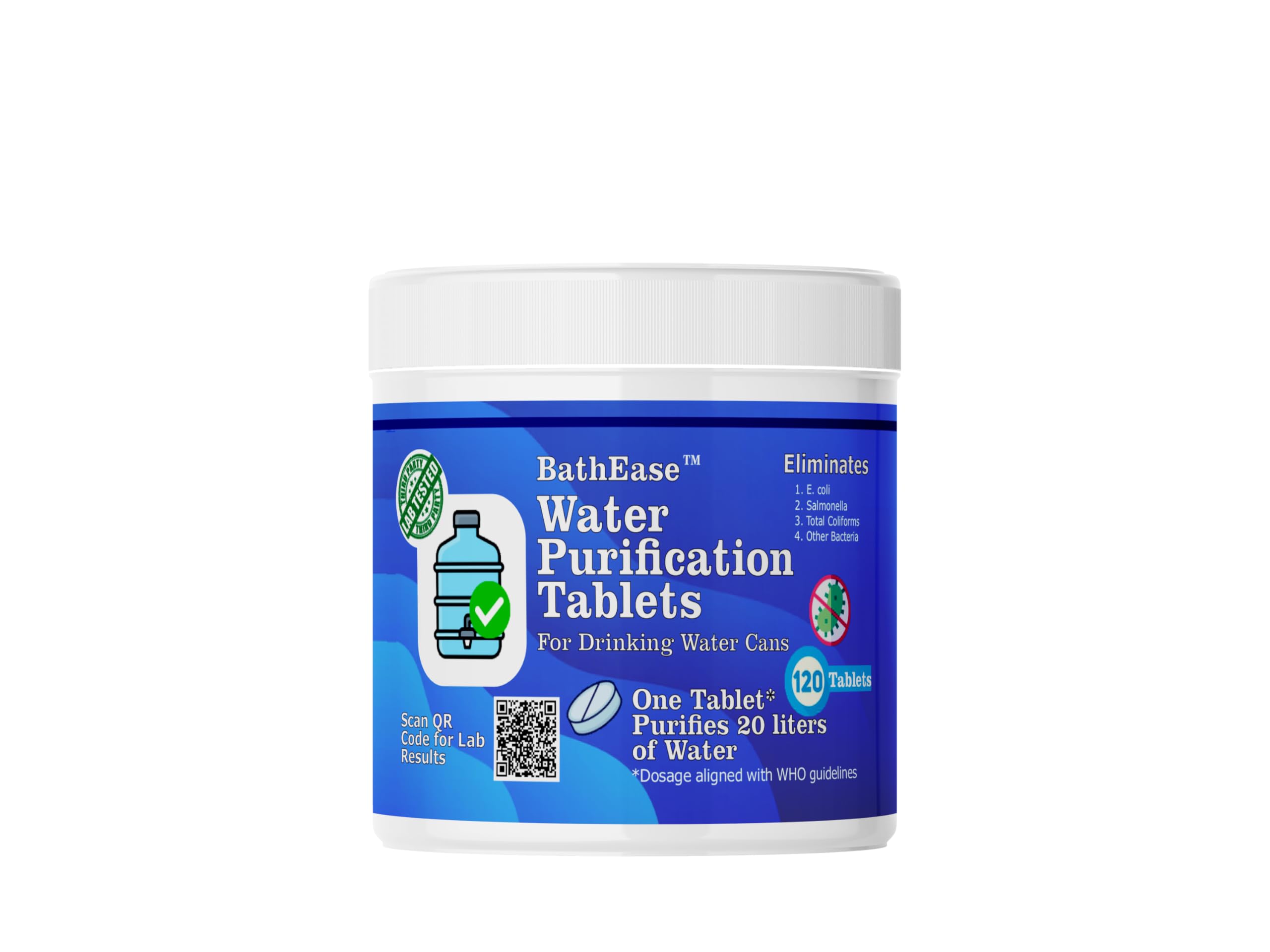 20 Liter Water Can Purification Tablets | Scientifically Proven | Eliminate All Microorganisms in Water | 1 Tablet for 20 Liters | 120 Tablets for 2400 Liters-image-17