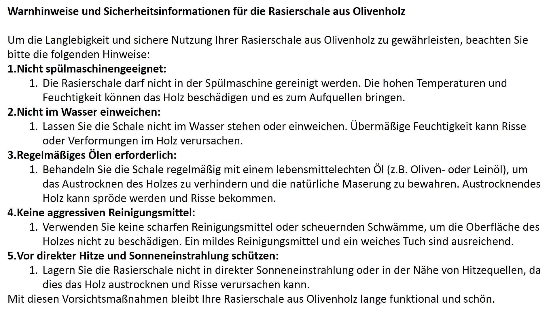 D.O.M. Die Olivenholz Manufaktur D.O.M. Rasage bol avec couverture en bois d'olivier.
