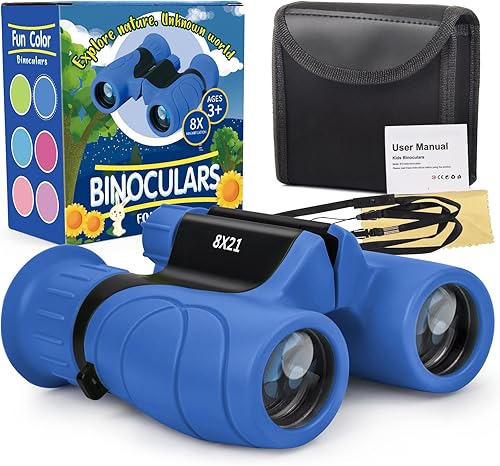 Miniatura 1 de MAKINO Binoculares para niños, regalos para niños de 3 a 12 años, binoculares compactos para niños de 8 x 21 pulgadas de alta resolución para