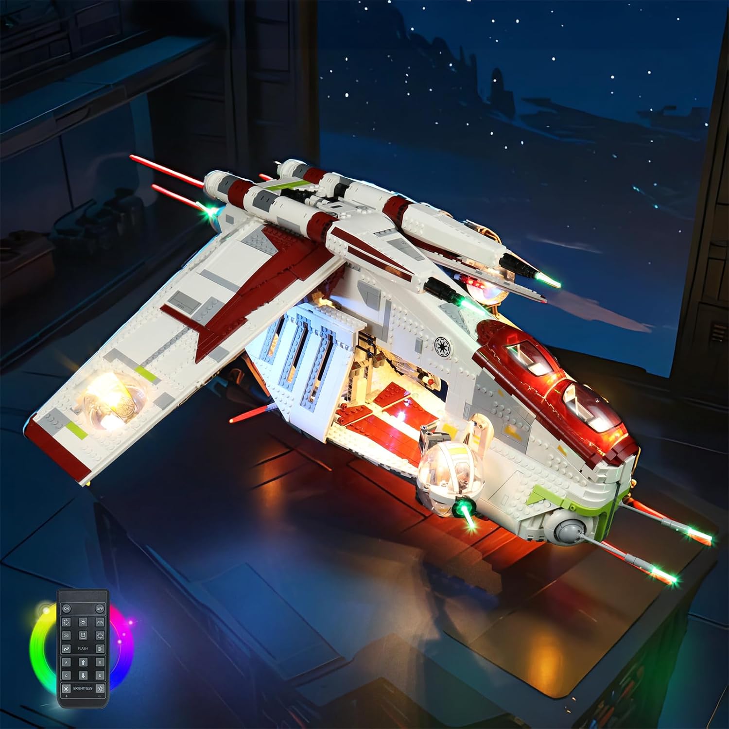 Light kit Compatible with Lego 75309 Republic Gunship - No Model Only Light, LED Lighting Accessories Compatible with Lego 75309 Republican Gunboat (RC Version)