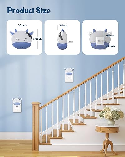 Miniatura 6 de Tonitre Luz nocturna enchufable en la pared, luz nocturna LED con sensor automático del atardecer al amanecer, luces nocturnas blancas suaves y