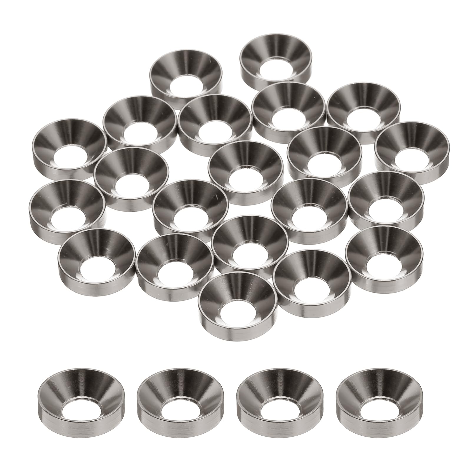sourcing map 20pcs M6 Counterbore Washers, 13.8mm/0.54inch Anodized Aluminum Alloy, Head Gaskets for Screw RC/FPV/PC/Drone Accessories Parts, Titanium