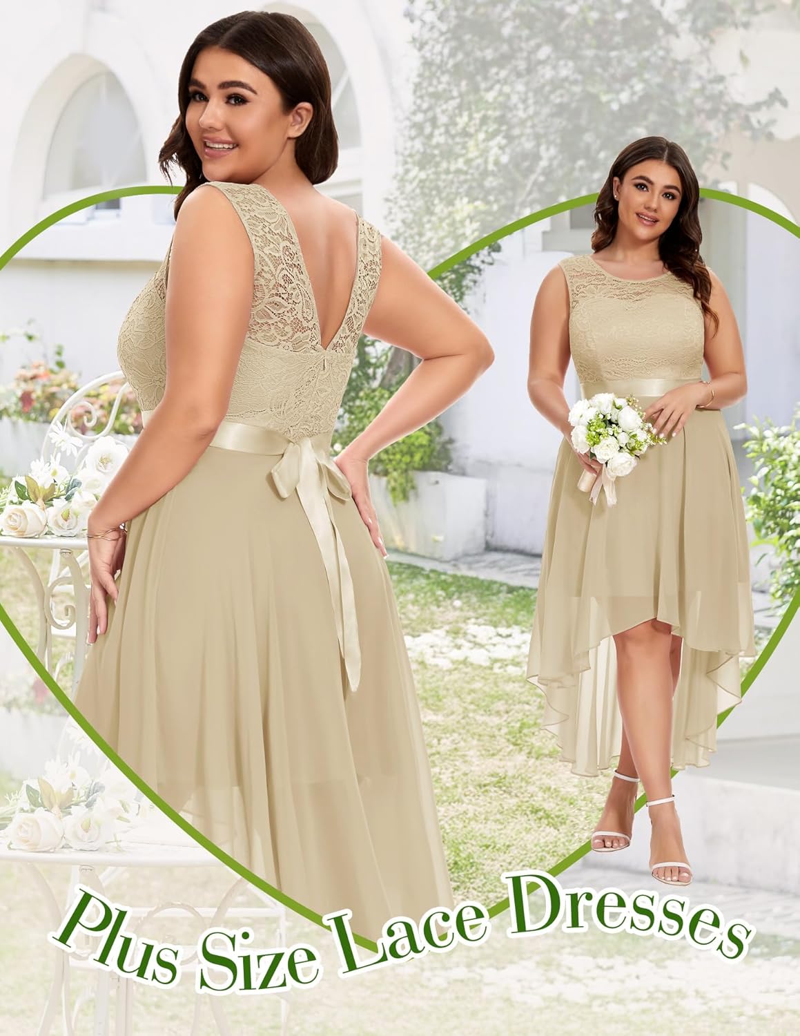 BeryLove Sequin Wedding Guest Formal Cocktail Dresses Prom Party Lace High Low Bridesmaid Elegant Dress - Image 6