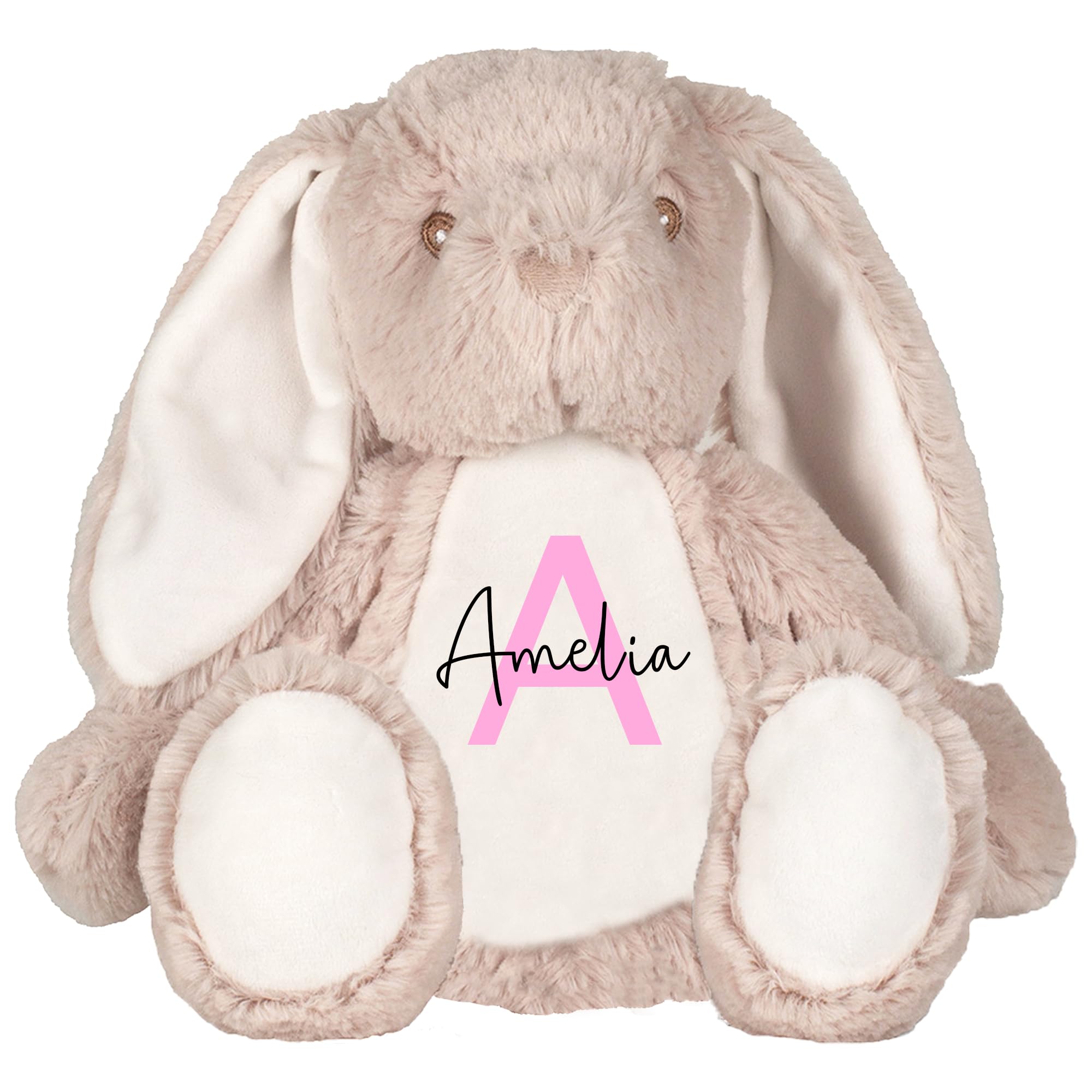 Personalised Bunny Rabbit Soft Toy - Custom Name And Initial Keepsake Baby Gift