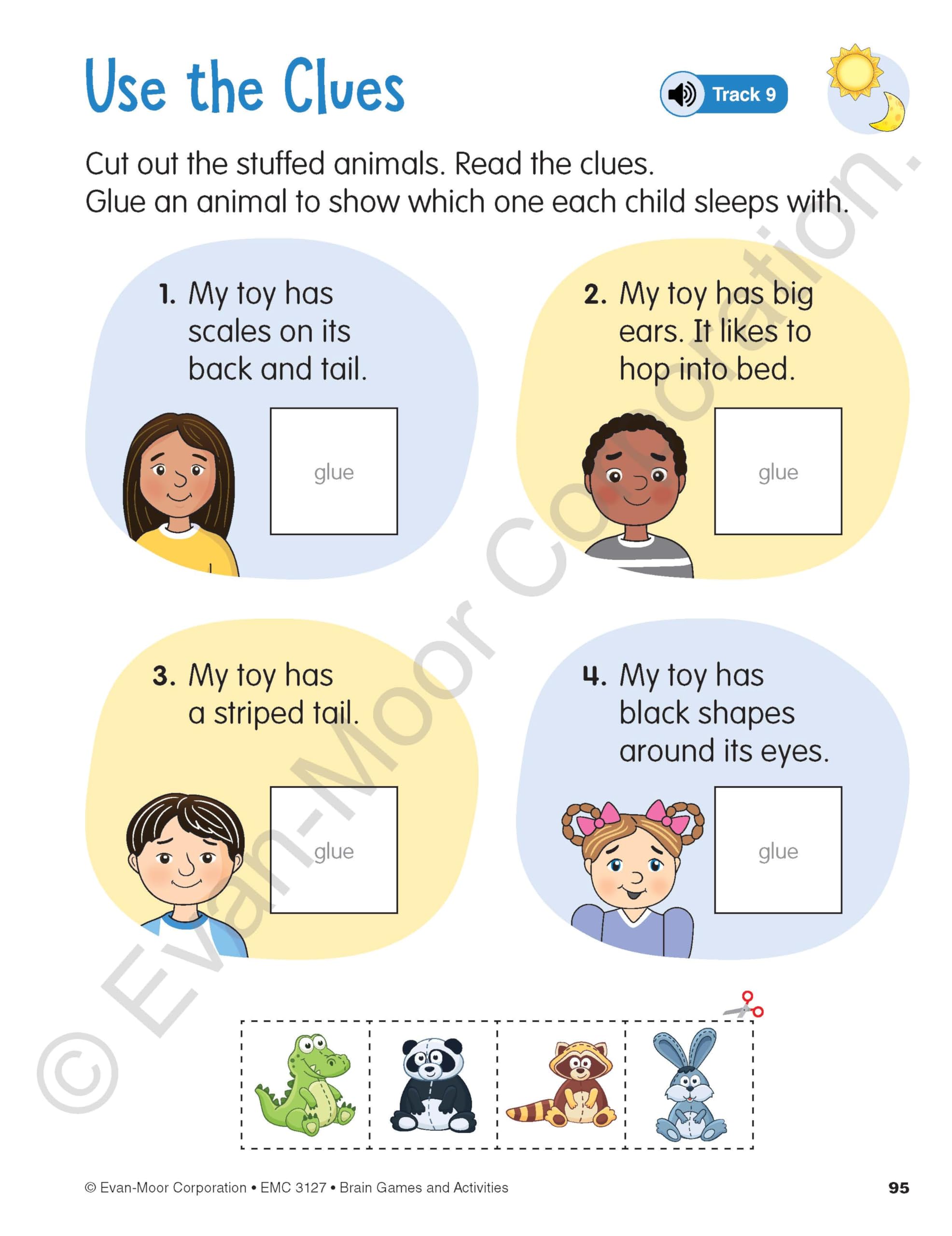 Evan-Moor Brain Games Workbook for Kids Ages 4-5 -8