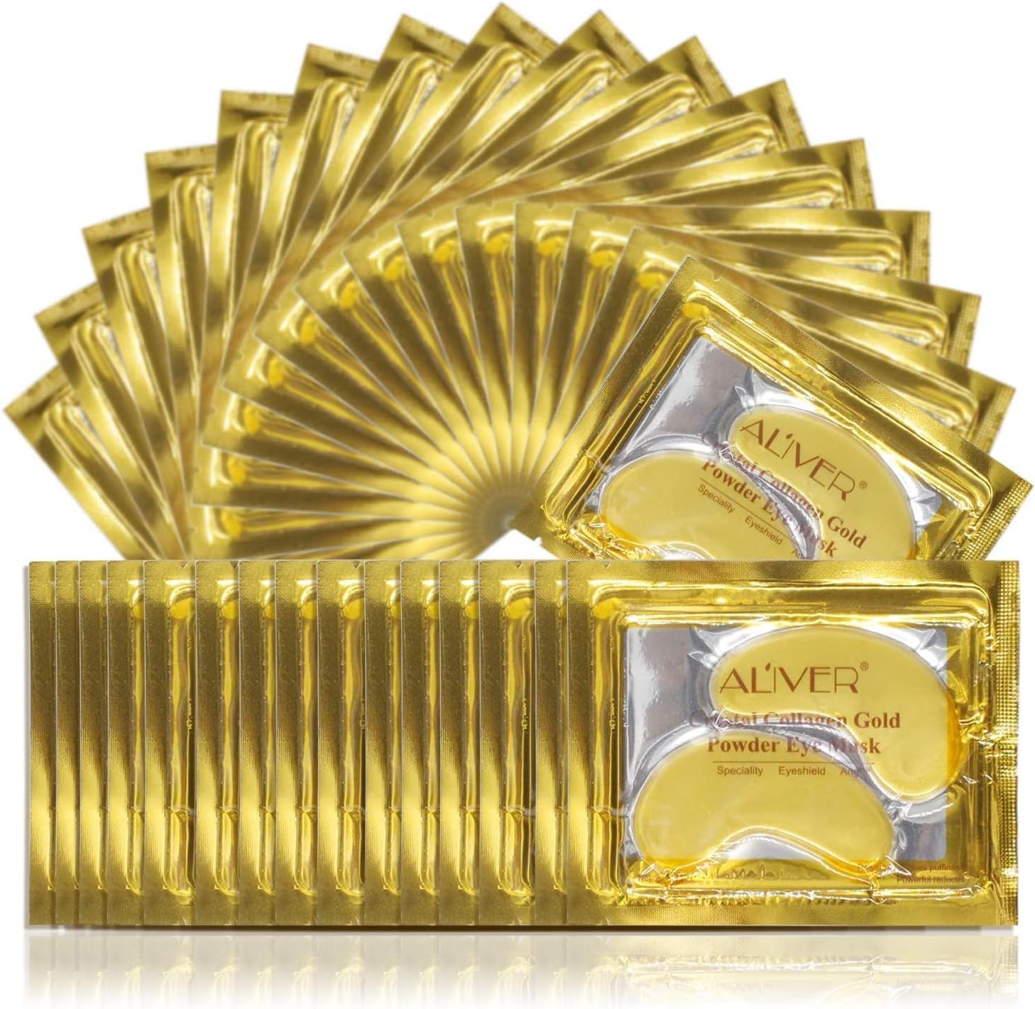 Under Eye Treatment Mask, Collagen 24k Gold Under Eye Gel Pads Reduce Dark Circles and Puffy Eyes, Anti Wrinkle