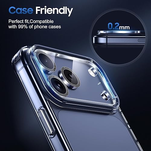 Miniatura 41 de UniqueMe [Paquete de 3 protectores de lente de cámara compatibles con iPhone 14 Pro Max/iPhone 14 Pro, vidrio templado, [compatible con fundas]