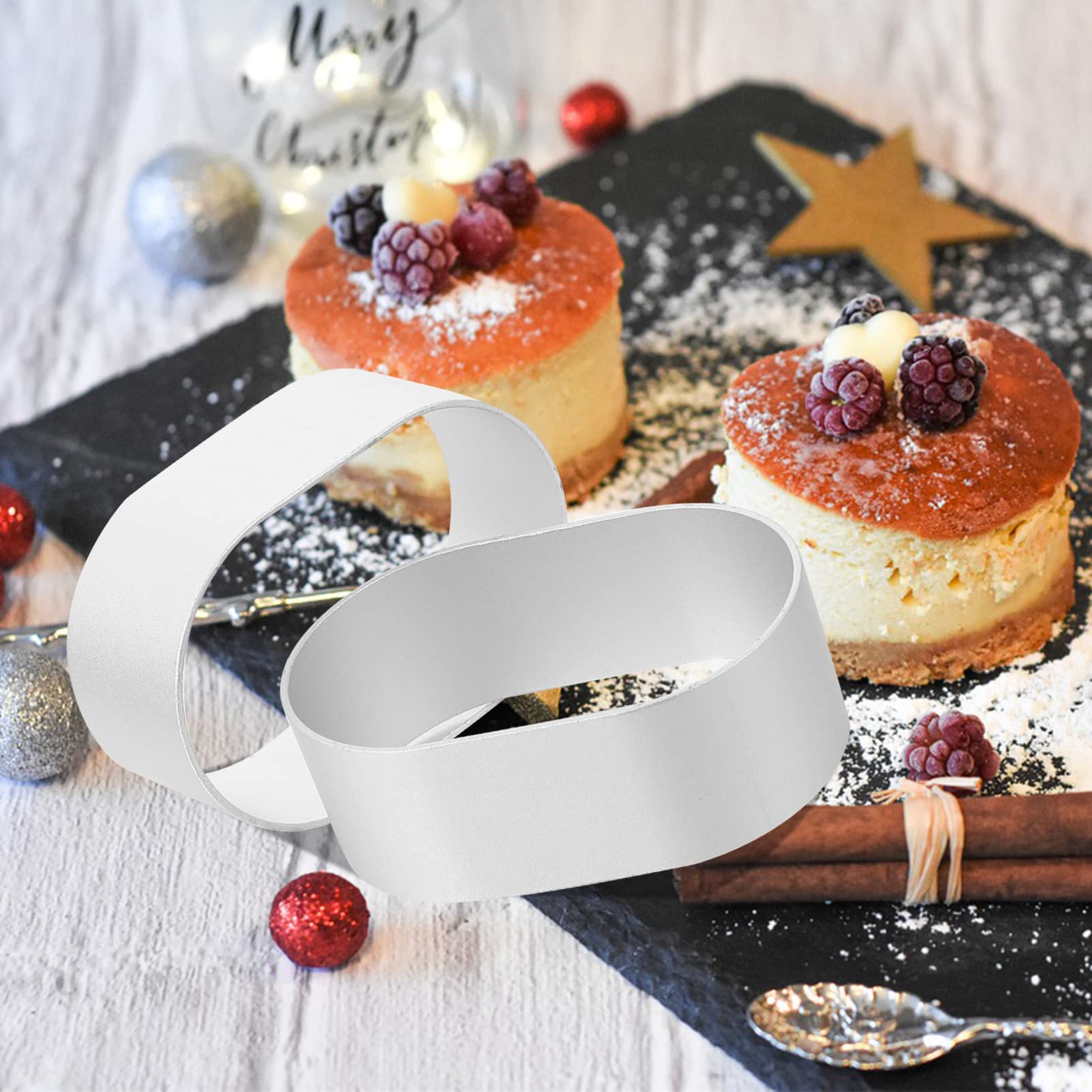 Hemoton 6-pc Mini for Baking Cake Oval Mousse Ring Non-stick Aluminum Alloy Easy to Clean