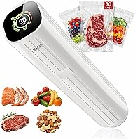 NatupoVacuumSealer Handheld Vacuum Food Sealer: 80kPa Suction, LED Pressure Display, 30 Reusable Bags, Portable & Compact