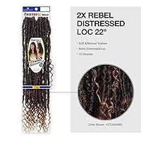 Vista 4 de FreeTress - Trenzas de ganchillo 2X Rebel Distressed Loc de 22 pulgadas (27)