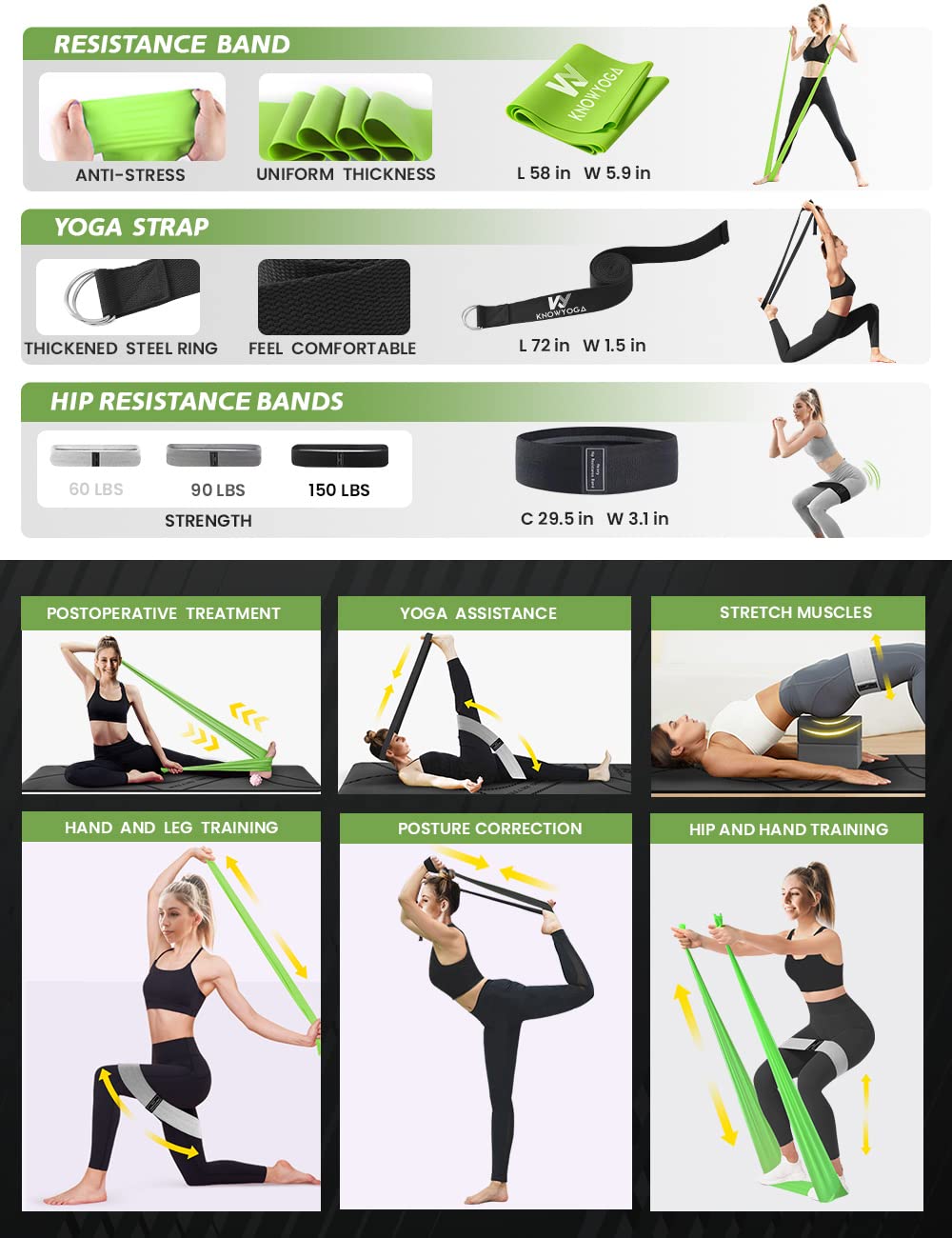 KNOWYOGA Yoga Starter Kit 12 in 1 - Yoga Set Include Yoga Mat, Foam Roller, 4 Resistance Bands, Yoga Blocks 2 Pack with Strap, 2 Peanut Massage Balls, Yoga kit and Sets for Beginners