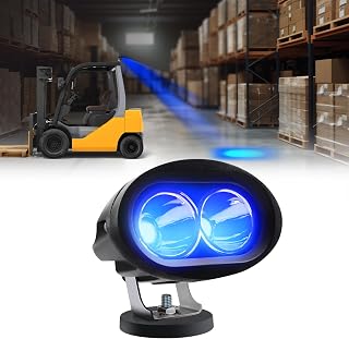 20W Forklift Blue LED Safety Light,50,000-Hour Lifespan,IP68 Waterproof,DC 12-80V,Aluminum Housing - Forklift Spot Light for Warehouse & Construction,Pedestrian Warning (Magnetic Mount)