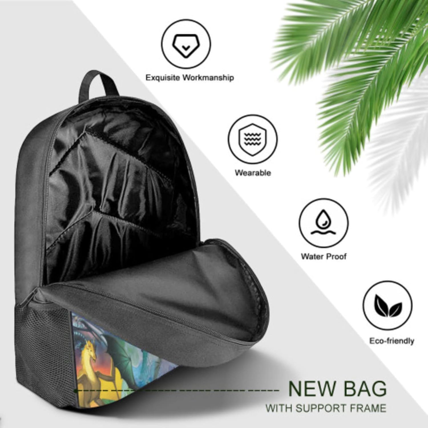 Premium Material Durable 17" Boys Girls Lightweight Large Capacity Simple Backpack Shoulder Bags