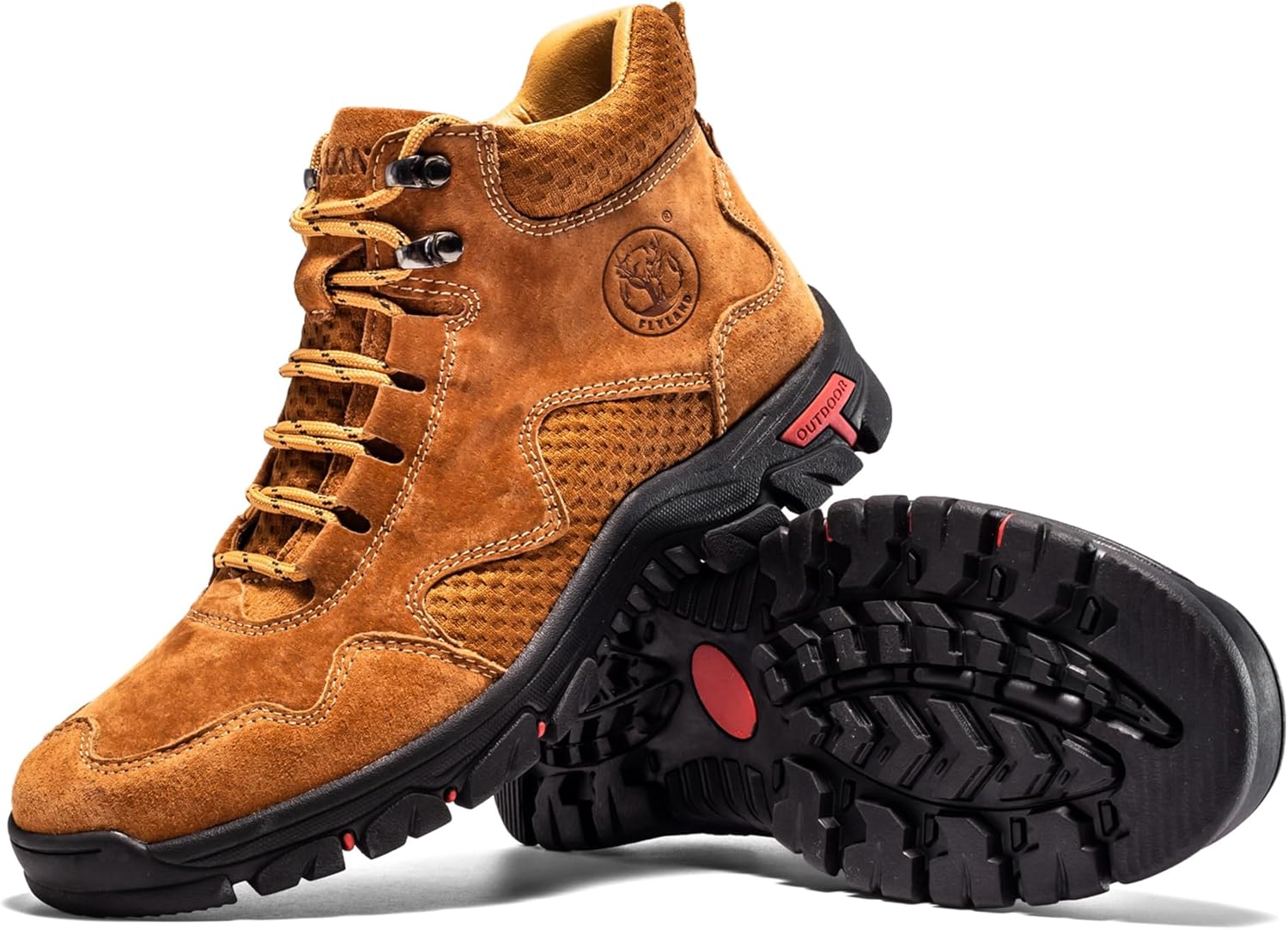 FLYLAND Men's Chukka Boots Casual Leather Shoes Ankle Shoes Non Slip Breathable Comfortable Mid Top for Driving Walking Outdoor - Image 5