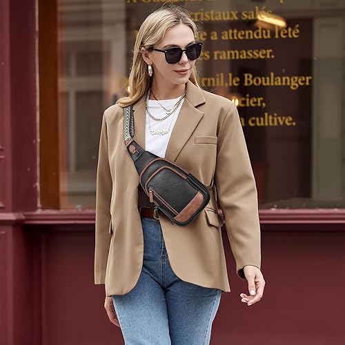 Miniatura 2 de Bolsos cruzados CLUCI para mujer y hombre, bolso bandolera de cuero, mochila de cuerpo cruzado para mujer, regalos para mujeres, cumpleaños, único