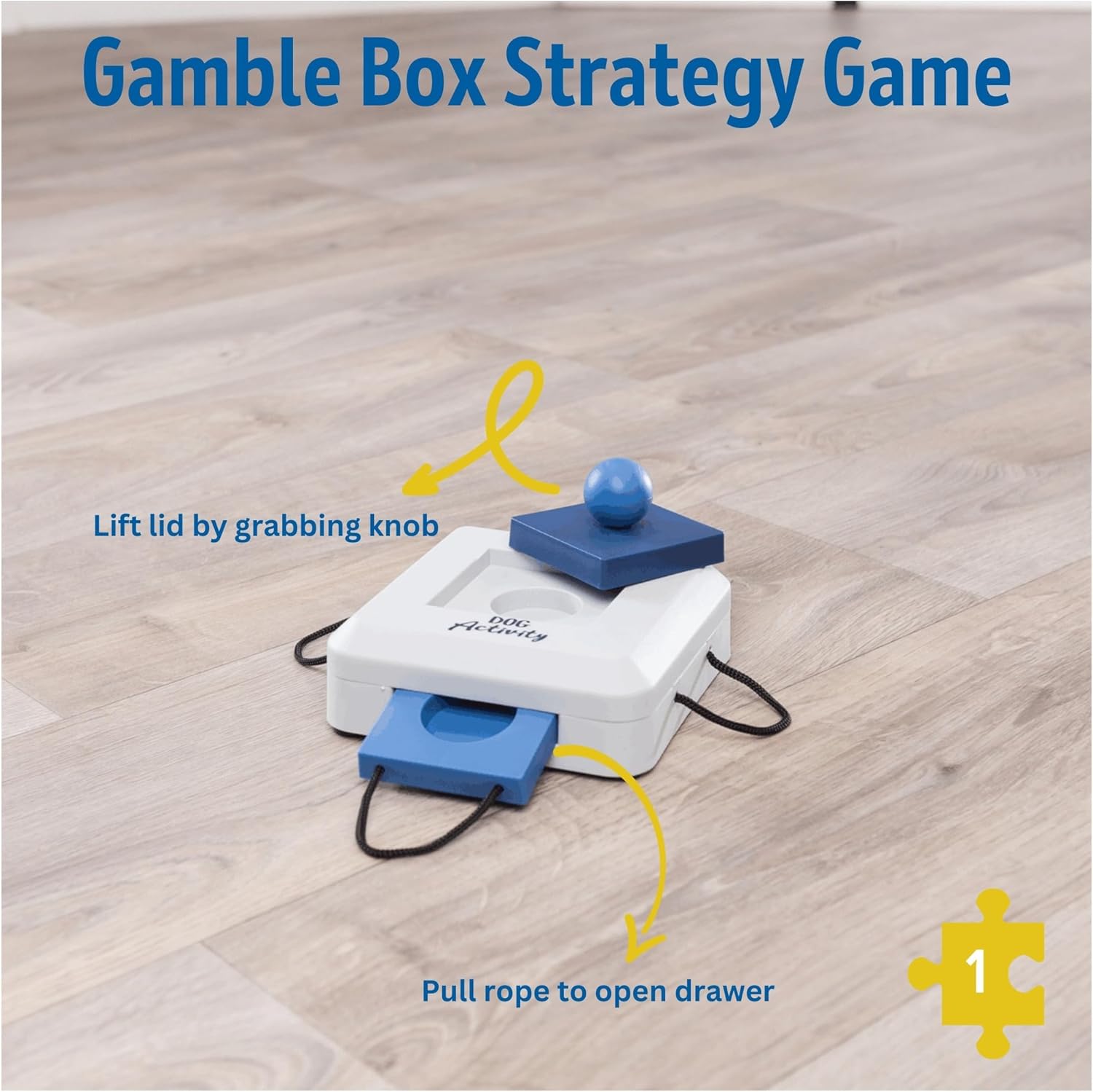 Trixie Gamble Box Dog Enrichment Toy, Beginner Level 1 Dog Puzzle, Interactive Treat Game