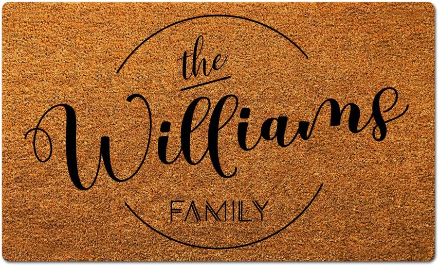 FavorPlus Personalized Doormat Custom Family Name Welcome Mats Outdoor 18"x30" Indoor Mat Printed Mat Non-Slip Back Front Door Home Decor(NOT Real Coir)
