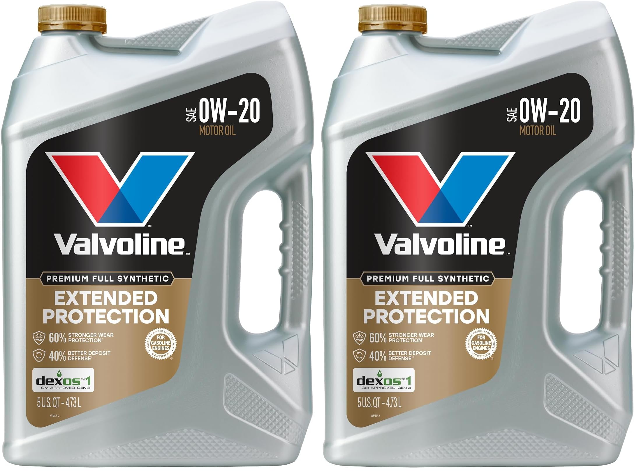 Motor Oil, SAE 0W-20, 5 QT | Full Synthetic | Extended Protection | Pack of 2