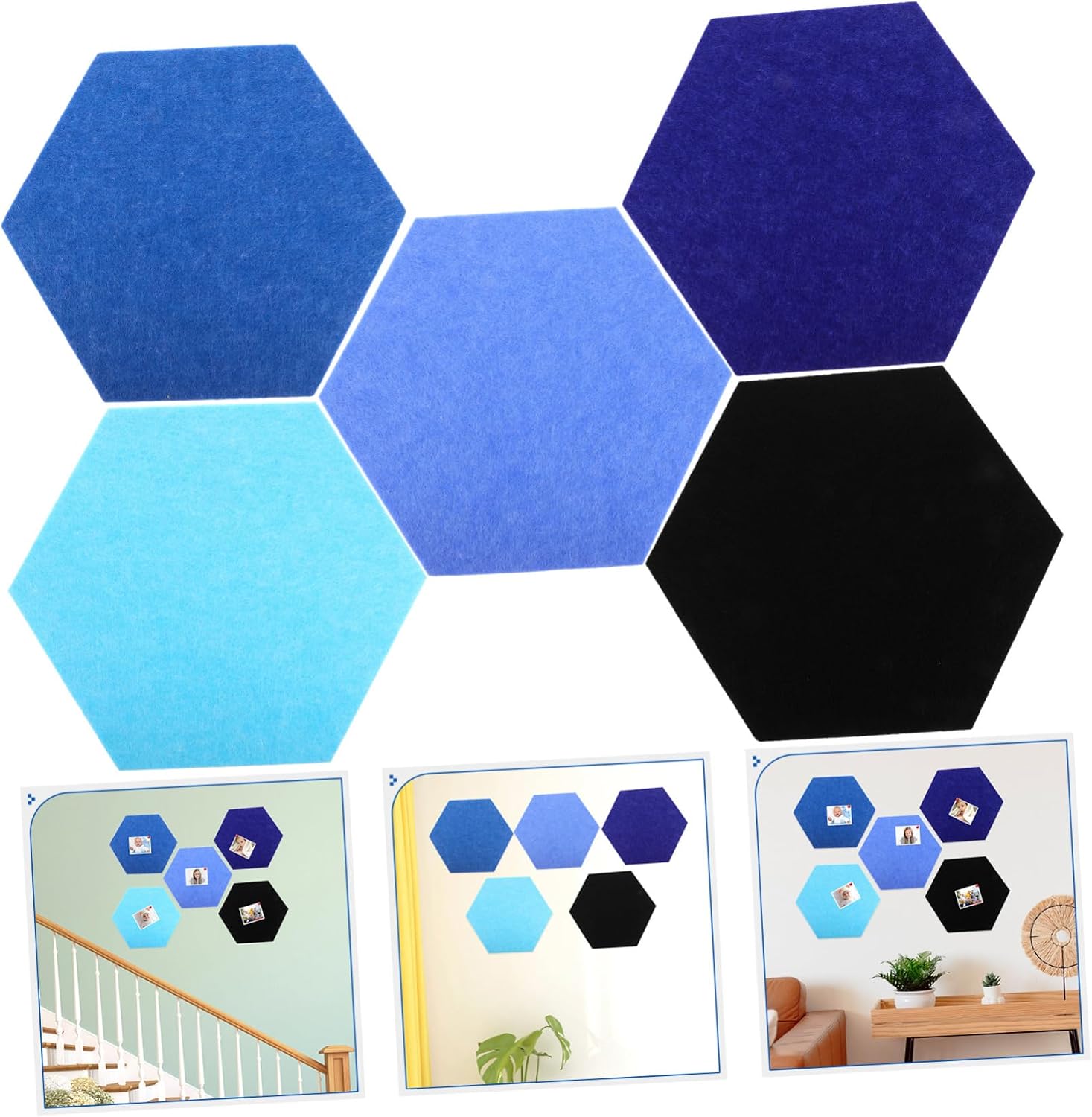 5pcs Adhesive Display Board Wall Felt Board Creative Message Display Bulletin Memo Notice