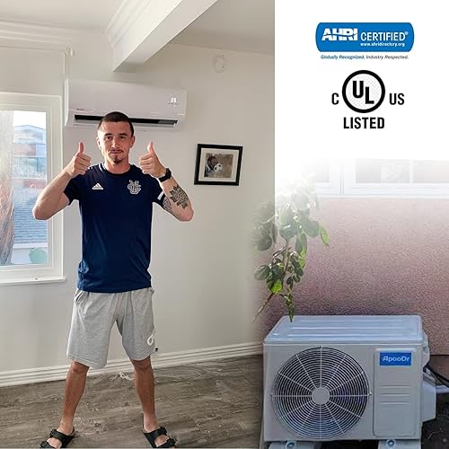 Miniatura 6 de Mini sistema inversor sin conductos de aire acondicionado dividido de 18000 BTU 18.3 SEER2 con bomba de calor 220V 1.5 toneladas, con kit de