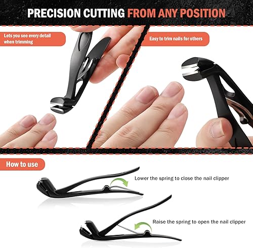 Miniatura 3 de BEZOX Cortauñas en ángulo para la cabeza y los dedos de los pies para personas mayores para uñas gruesas, cortaúñas ergonómicas para uñas gruesas