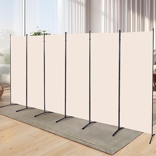 Miniatura 23 de YASRKML - Divisores de 4 paneles plegables y movibles para privacidad en interiores como oficina, habitación, vestidor, estudio, sala de estar, 136