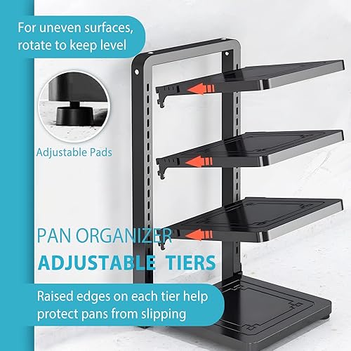 Miniatura 2 de ROMATIA Pot and Pan Organizer Rack for under Cabinet, Heavy Duty Pot Pan Rack under Sink Organizers and Storage, Pot lid organizer, Kitchen Cabinet