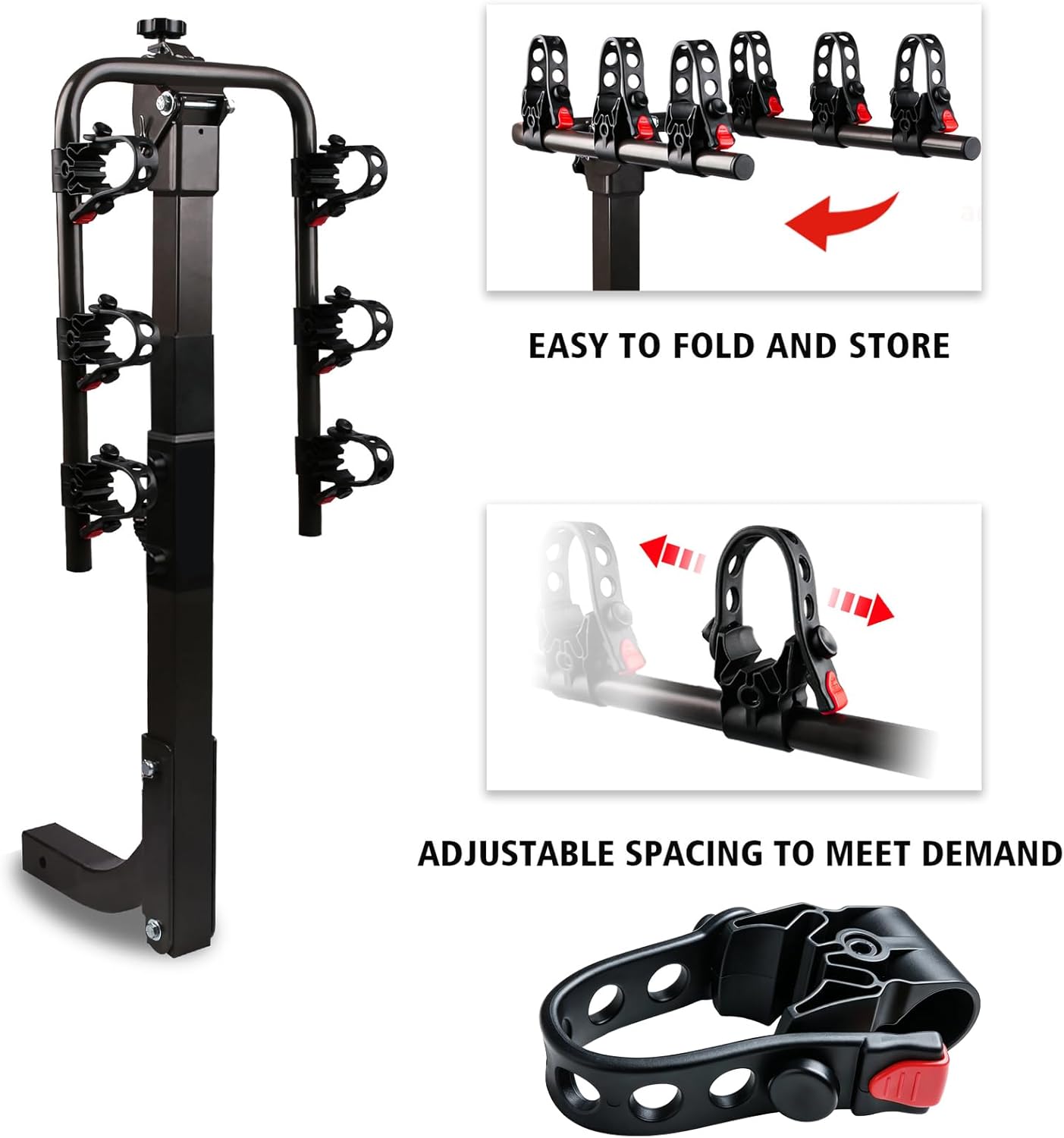 8Pcs Bike Rack Straps Replacement Parts Bicycle Hitch Strap Bike Rack Cradle Replacement Bike Tie Down Straps Replacement Rubber Straps Spare Hook fit 1 Inch Trailer Hitch