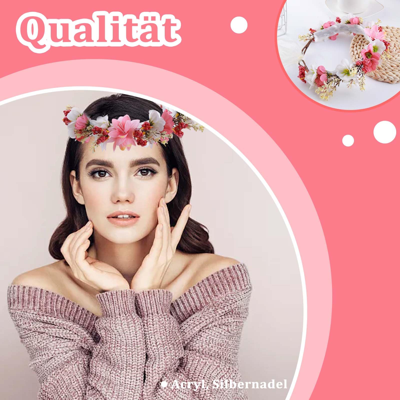 Korona kwiatowa, wianek kwiatowy, opaska na czoło w stylu boho, wianek na włosy, wianek z kwiatów, opaska na czoło, opaska na włosy, na wesele, ceremonię, festiwal, imprezę, plażę