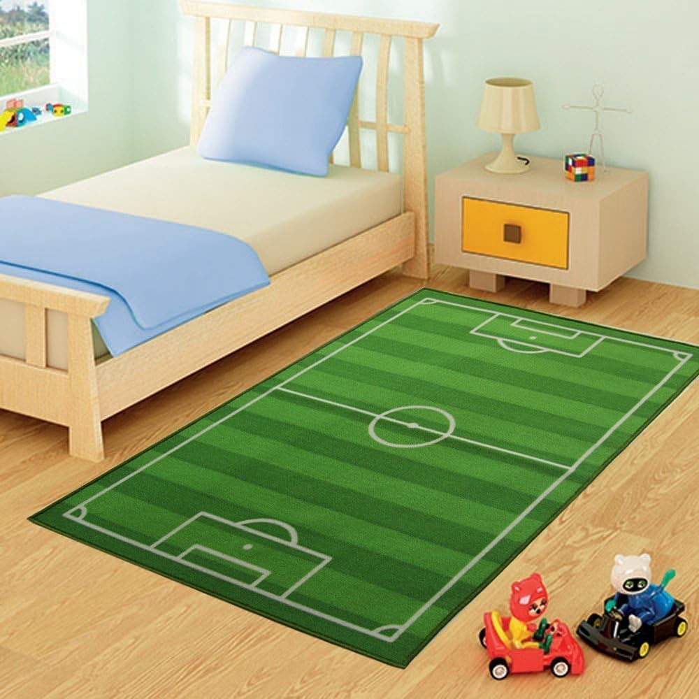 Childrens Large Football Field Play Mat. Size 100cm x 165cm