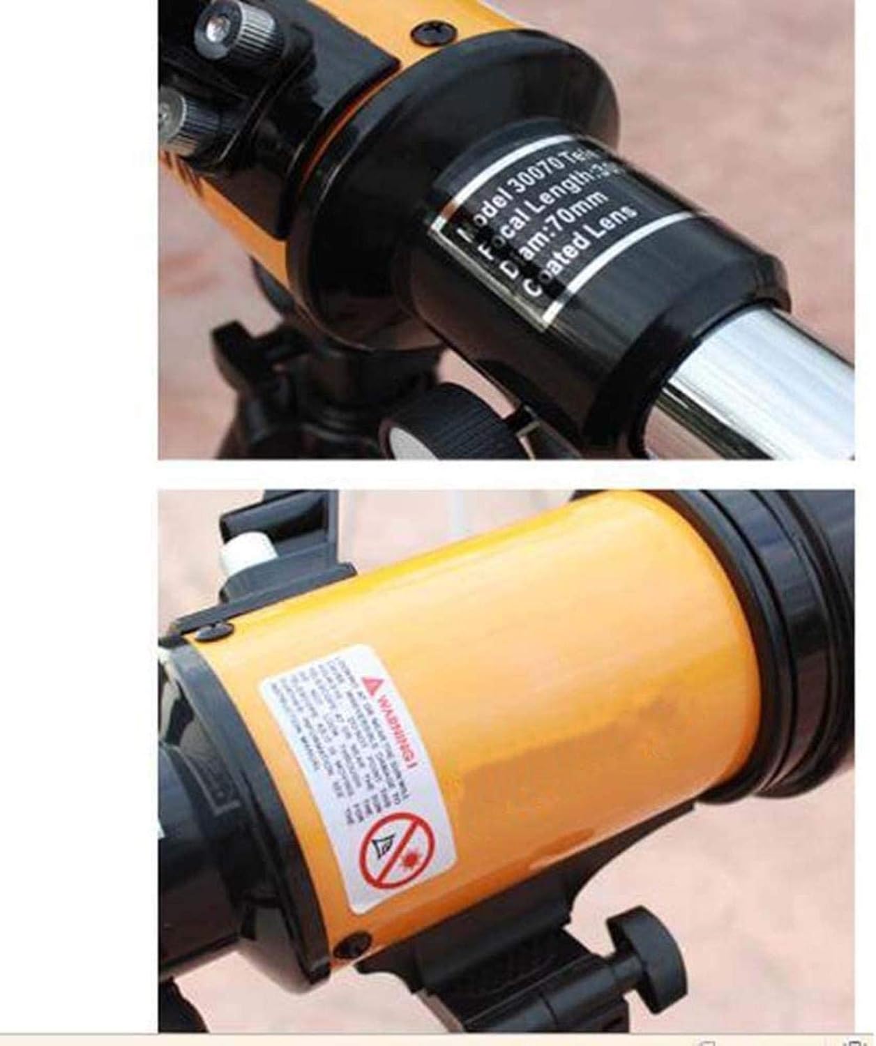 Stargazing Telescope F30070 As High-Powered High-Definition with Tripod Student Adult Children (Orange)