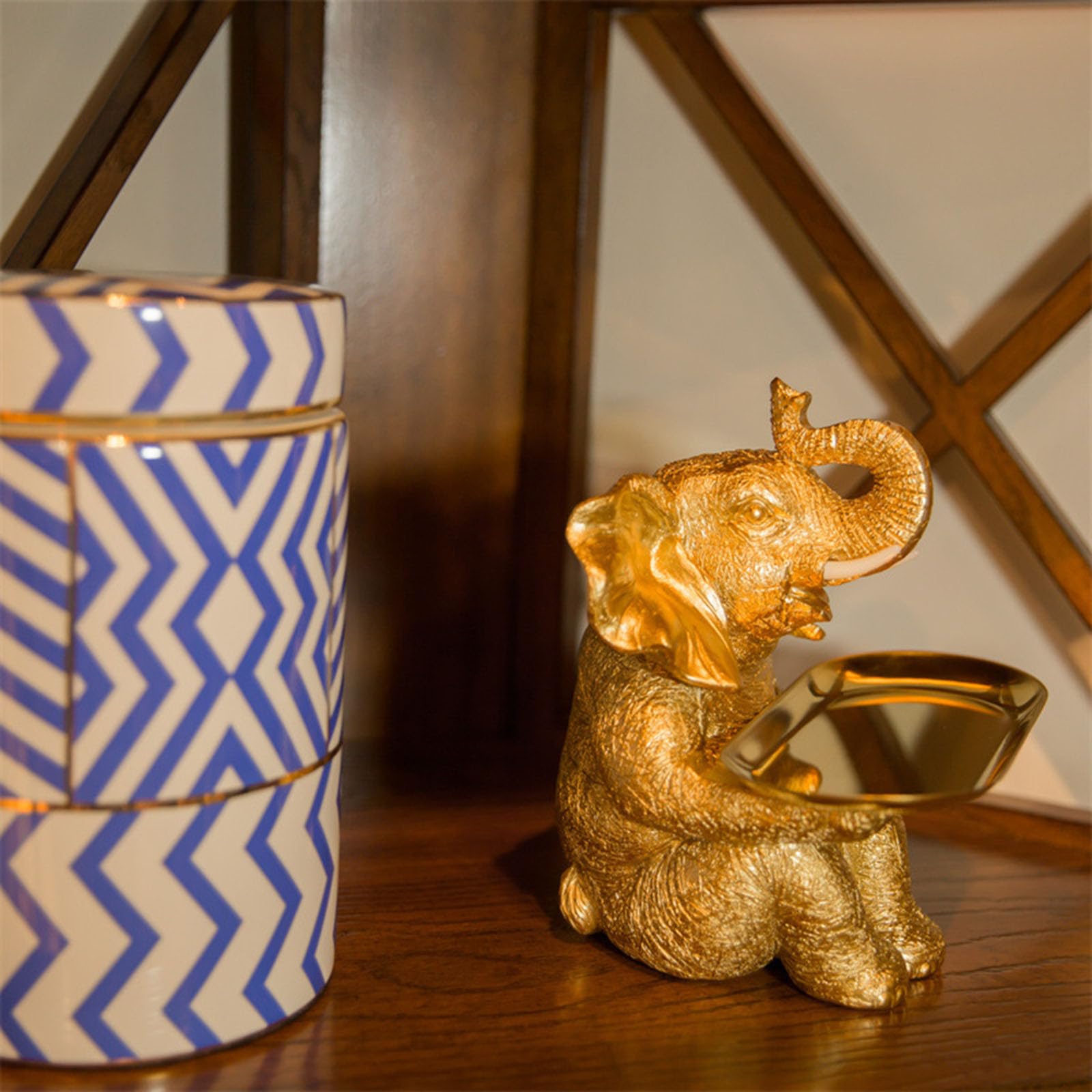 Statua Ciotola Chiave Decorazione Dell'elefante Vassoio in Acciaio Inossidabile Kulptur Figura Decorazione Moda, Tessile Per La Casa, Multifunzione, Scrivania Elefante Buono Come Regalo,D'oro