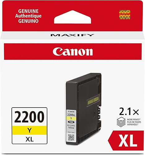 CanonInk Canon PGI-2200XL Genuine Yellow Ink Tank, Compatible with IB4120, MB5420, MB5120, IB4020, MB5020, and MB5320 (Optional) Printers