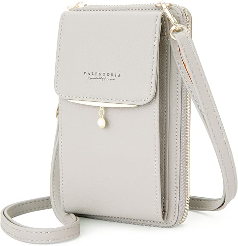 Miniatura 7 de Valentoria Bolso cruzado pequeño para teléfono celular, cartera de cuero para tarjetas de mano para mujer