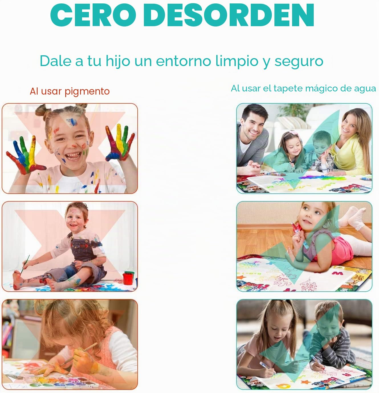 MOONTOY Alfombra Pintar Agua 120x80cm Juguetes Infantil Tapete Magica Regalos Niños 2 - 6 Años