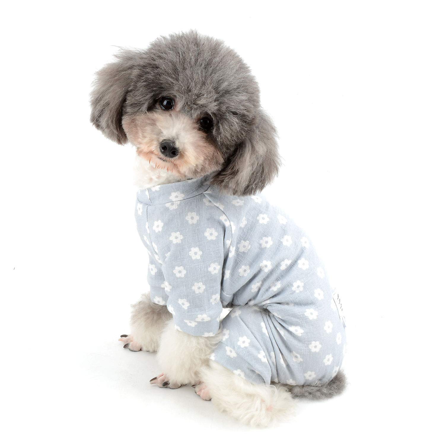 Hunde Pyjama Pink - Baumwoll Overall Mit Gänseblümchen Für Kleine Hunde