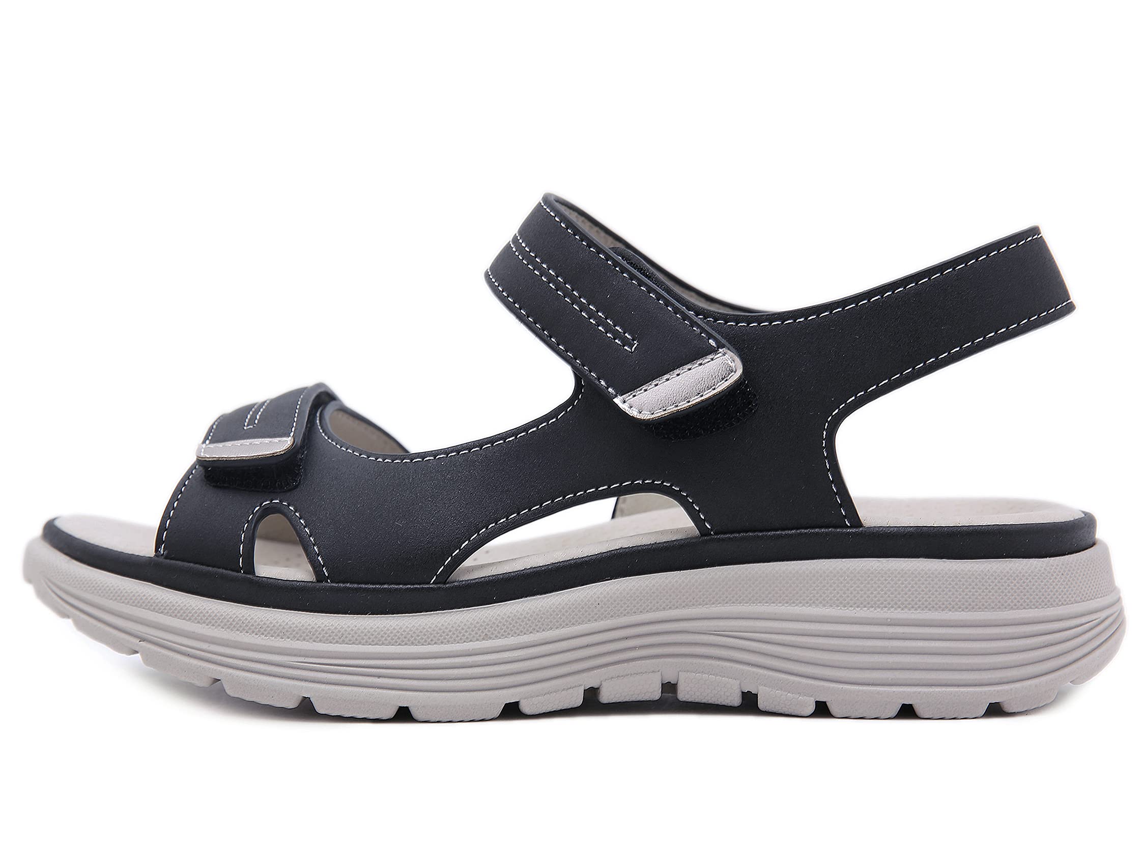 SMajong Sandalias con Punta Abierta Mujer Moda Ortopedicas Comodas Sandalias de Caminar Verano Sling Back Zapatillas de Vestir Ajustable al Tobillo, 36-44 EU