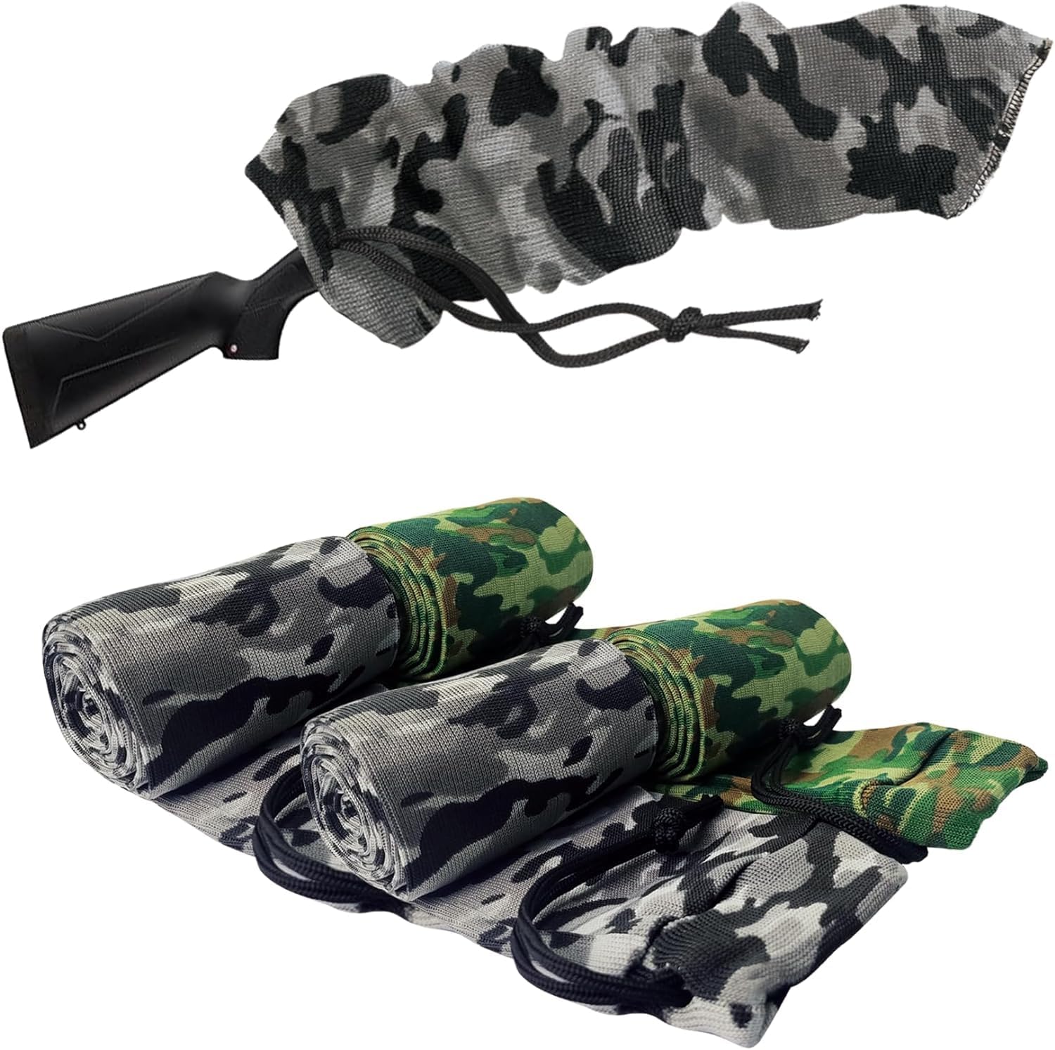 Thick Elastic Gun Socks with Scopes, Wide Covers for Shotguns, Rifles & Shotguns, 52"x4" Silicone Treated and Rust Proof